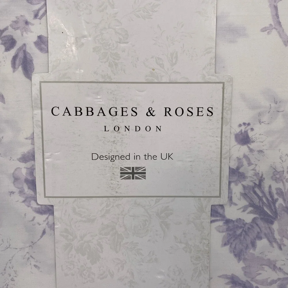 Cabbages & Roses Sheet Set Queen Alderney Lilac Floral 100% Cotton Percale